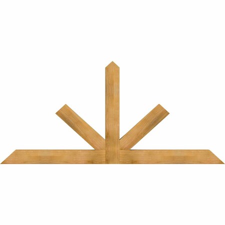 Ekena Millwork Saratoga Rough Sawn Timber Gable Bracket, Western Red Cedar, 96"W x 44"H x 4"D x 6"F, 11/12 Pitch GBW096X44X0406SAR00RWR